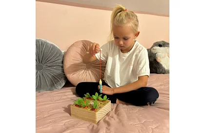 Drevená vzdelávacia hra 2v1 – magnetická záhradka