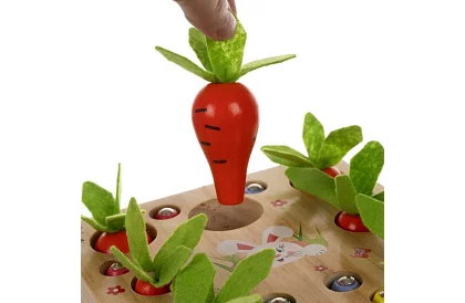 Drevená vzdelávacia hra 2v1 – magnetická záhradka