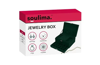 Elegantná semišová šperkovnica – zelená