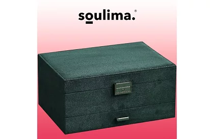 Elegantná semišová šperkovnica – zelená