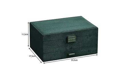 Elegantná semišová šperkovnica – zelená
