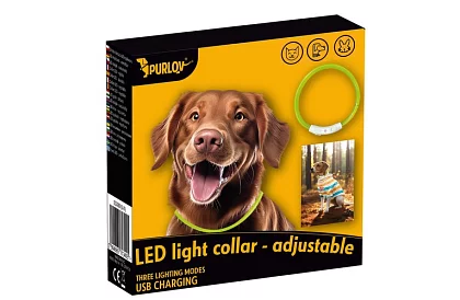 Svietiaci LED obojok s USB nabíjaním a nastaviteľnou dĺžkou