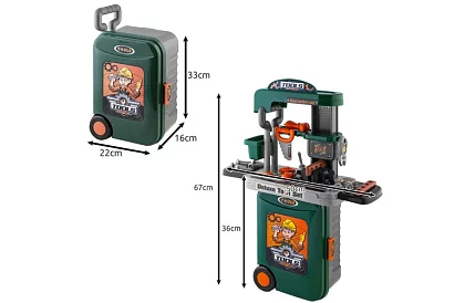 Detská dielňa stôl s náradím a kufríkom