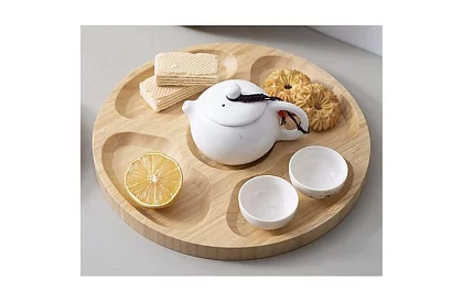 Bambusový otočný servírovací tanier – 33 cm