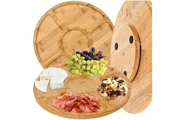 Bambusový otočný servírovací tanier – 33 cm