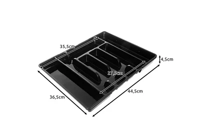 Bambusový organizér do zásuviek – čierny príborník