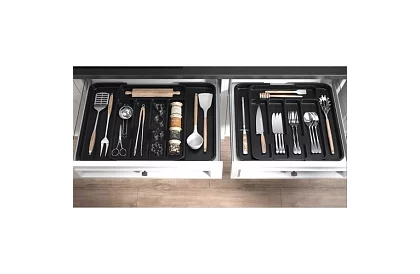 Bambusový organizér do zásuviek – čierny príborník