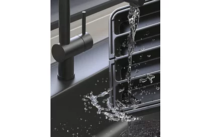 Bambusový organizér do zásuviek – čierny príborník