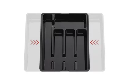 Bambusový organizér do zásuviek – čierny príborník