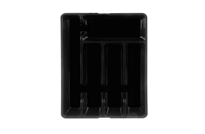 Bambusový organizér do zásuviek – čierny príborník