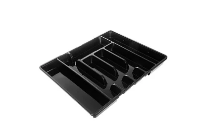 Bambusový organizér do zásuviek – čierny príborník