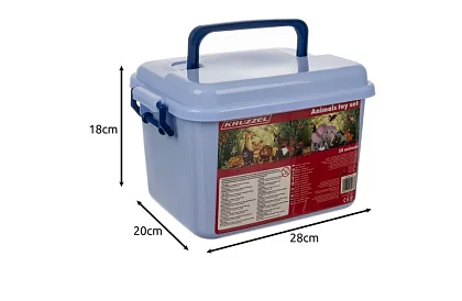 Plastové zvieratká – 48 zvieratiek v kufríku