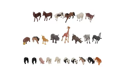 Plastové zvieratká – 48 zvieratiek v kufríku