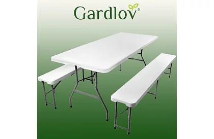 Skladací stôl 180 cm + 2 lavice