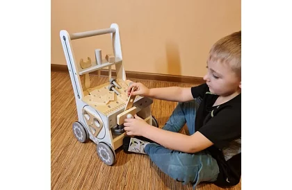 Detská dielňa s drevenými nástrojmi 3 v 1