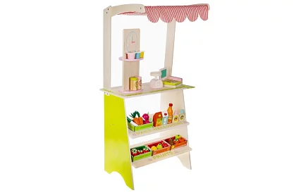 Drevený predajný stánok s príslušenstvom