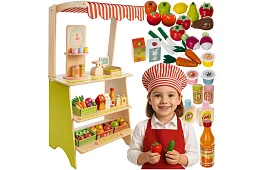 Drevený predajný stánok s príslušenstvom