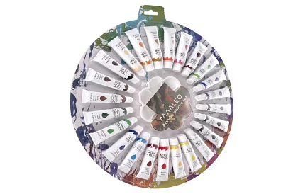 Sada akrylových farieb – 24 x 12 ml + paleta