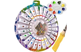 Sada akrylových farieb – 24 x 12 ml + paleta