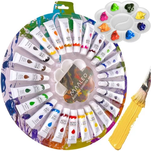 Sada akrylových farieb – 24 x 12 ml + paleta