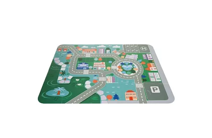 Drevené kocky mesto 100 ks s podložkou a triedičom tvarov