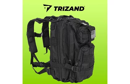 Vojenský čierny batoh 26 litrov