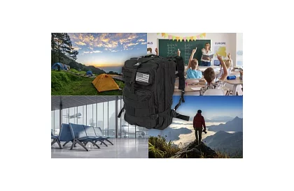 Vojenský čierny batoh 26 litrov