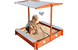 Drevené pieskovisko so strieškou 118 × 118 cm