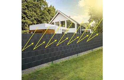 Stínící páska na plot antracit - panelová 700 g/m2 - 19 cm × 26 m