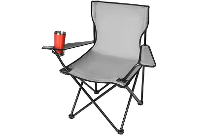 Skladacie rybárske kreslo – šedé kempingové kreslo