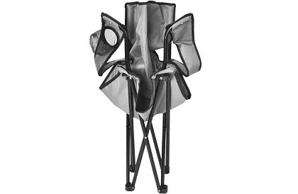 Skladacie rybárske kreslo – šedé kempingové kreslo