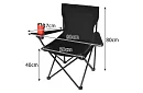 Skladacie rybárske kreslo – čierne kempingové kreslo