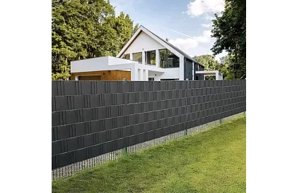 Stínící páska na plot antracit – panelová 450 g/m2 + klipy