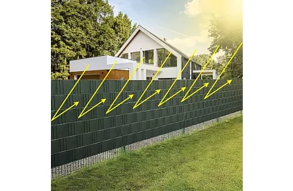Stínící páska na plot zelená – panelová 450 g/m2 + klipy