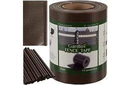 Stínící páska na plot hnedá – panelová 450 g/m2 + klipy