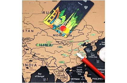 Stieracia mapa s vlajkami – Scratch Map the World + doplnky