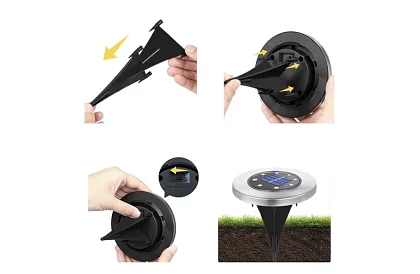 Solárne záhradné osvetlenie Disk Lights - 12 kusov