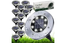 Solárne záhradné osvetlenie Disk Lights - 12 kusov