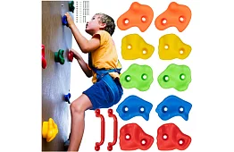 Lezecké chyty – lezecká sada pre deti 10 kameňov + 2 madlá