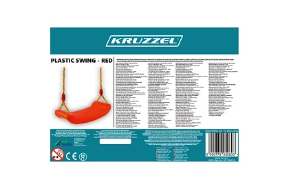 Detská závesná hojdačka na lanách – plastová - červená