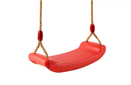 Detská závesná hojdačka na lanách – plastová - červená