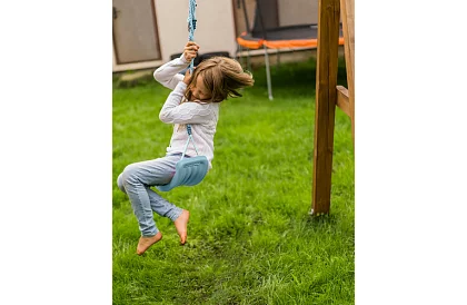 Detská závesná hojdačka na lanách – plastová – modrá