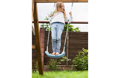 Detská závesná hojdačka na lanách – plastová – modrá