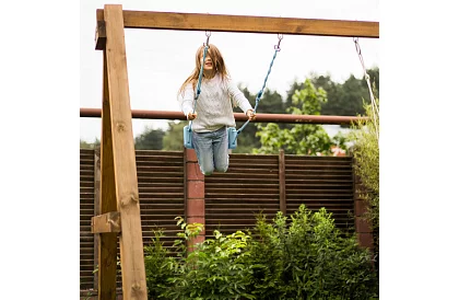 Detská závesná hojdačka na lanách – plastová – modrá