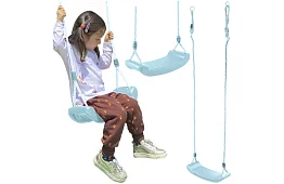 Detská závesná hojdačka na lanách – plastová – modrá