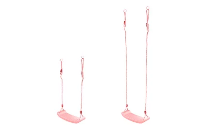 Detská závesná hojdačka na lanách – plastová – ružová
