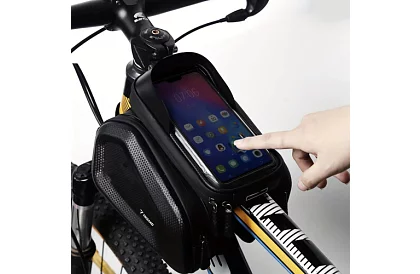 Vodotesná taška na bicykel s držiakom na mobil