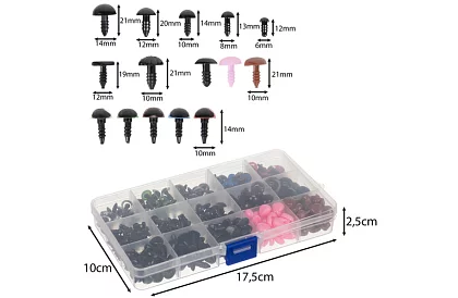 Oči a nosy pre plyšové hračky – sada 560 kusov + puzdro