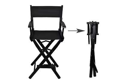 Profesionálne drevené kozmetické kreslo - čierne