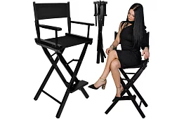 Profesionálne drevené kozmetické kreslo - čierne